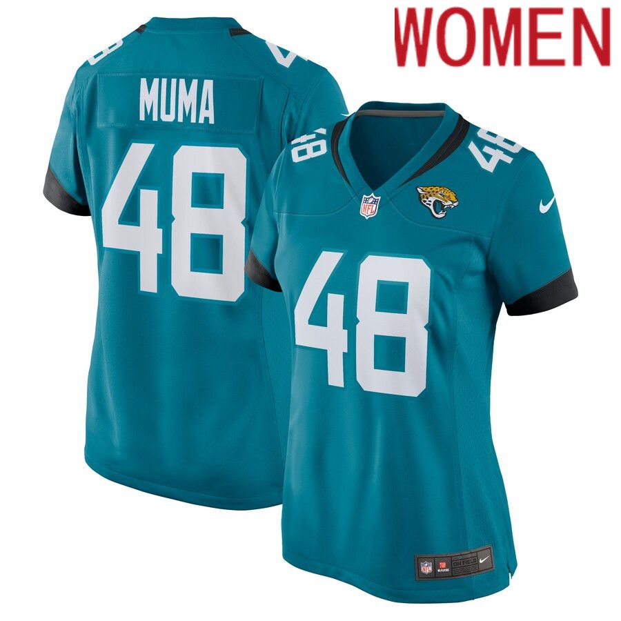 Women Jacksonville Jaguars 48 Chad Muma Nike Teal Game NFL Jersey